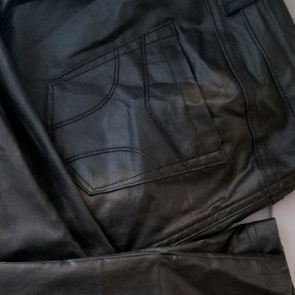 Faux Leather Jeans